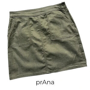 PRANA | OLIVE GREEN UTILITY SKIRT ORGANIC COTTON | SIZE: 6